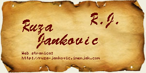 Ruža Janković vizit kartica